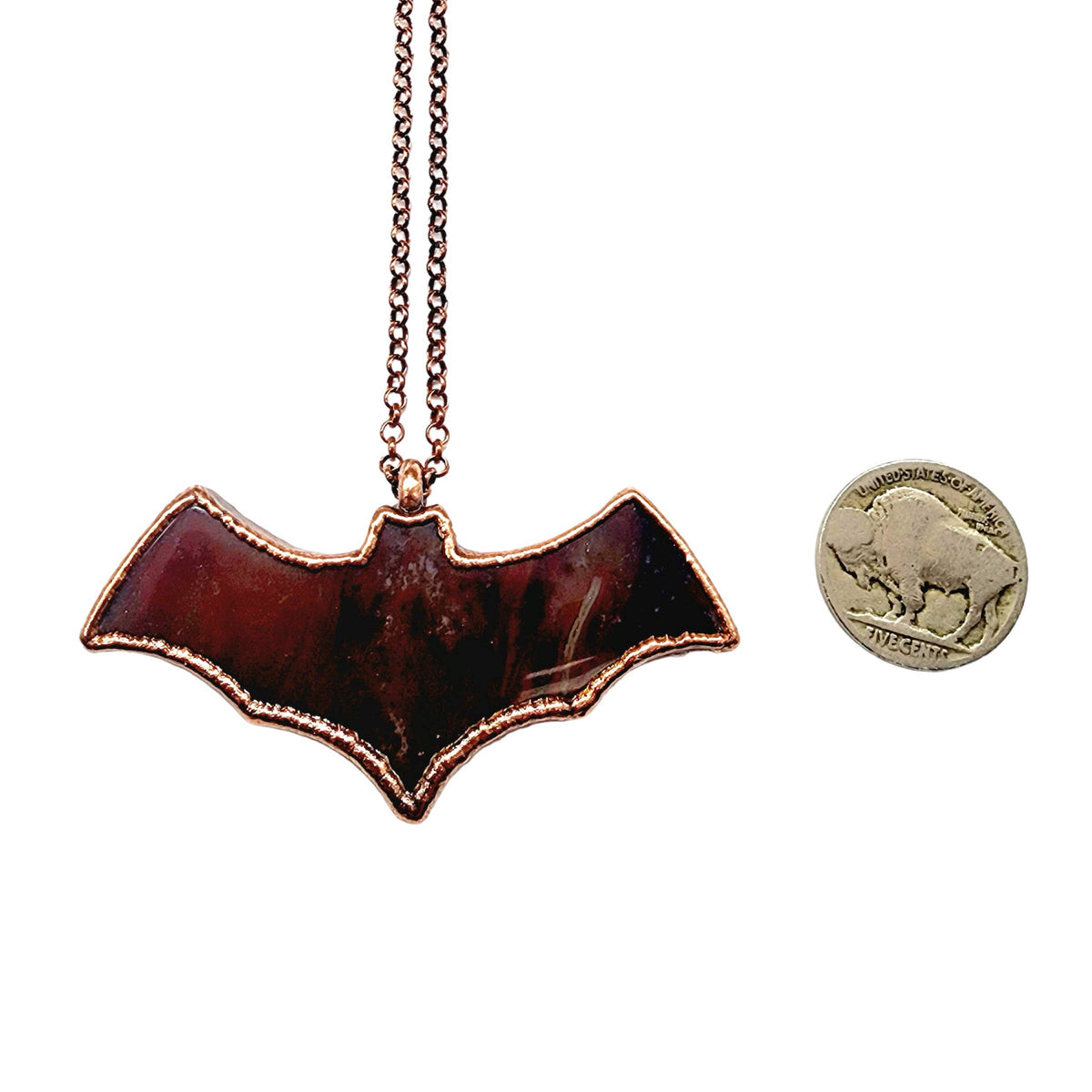Serape Jasper Bat Necklace 