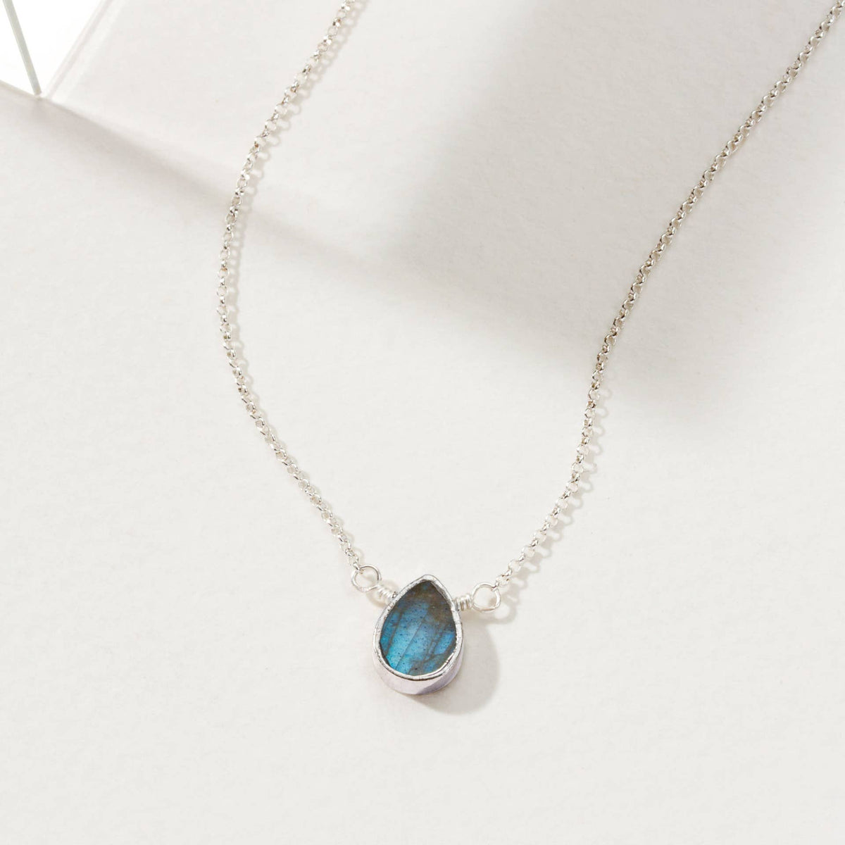 Labradorite Silver Delicate Gemstone Necklace