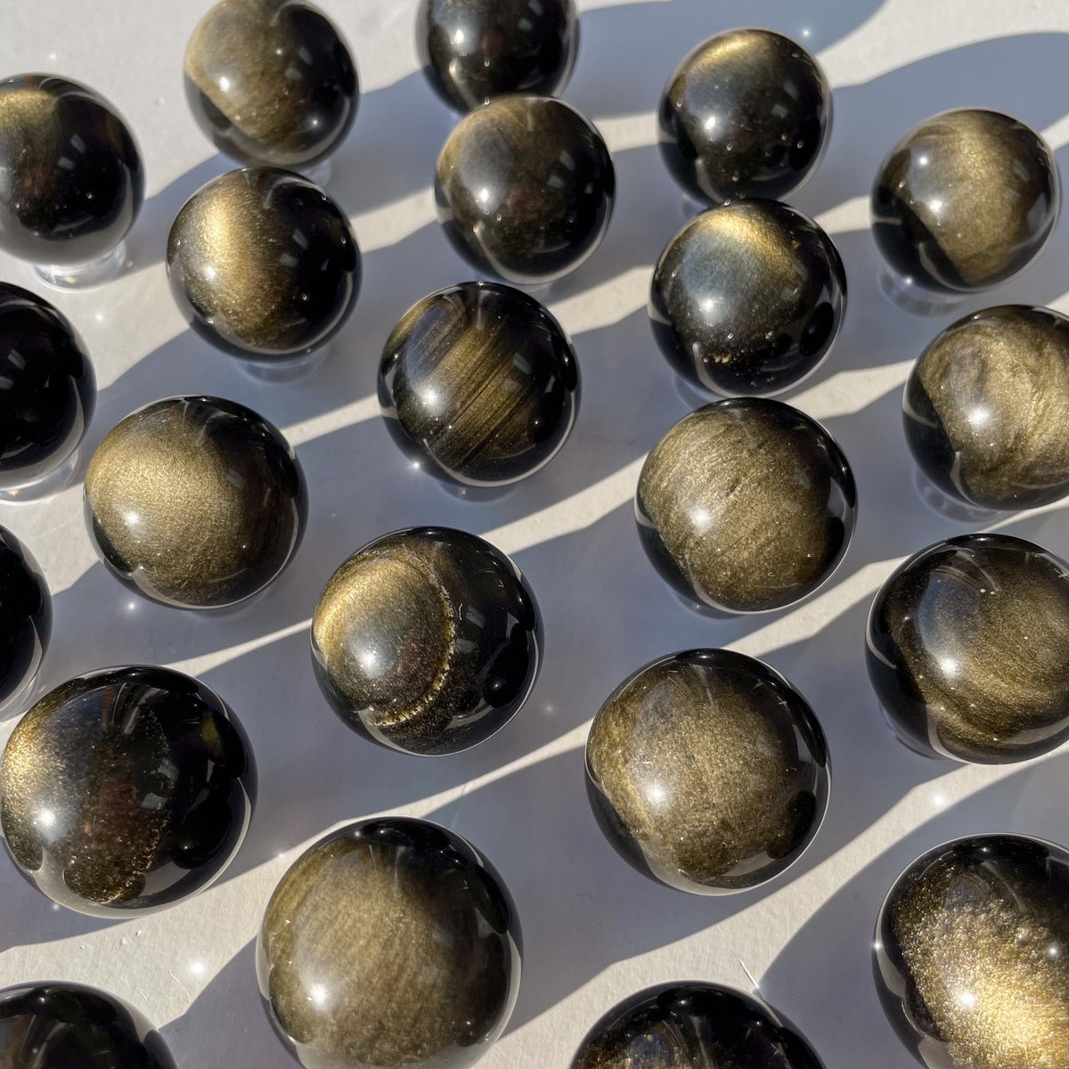 Gold Sheen Obsidian Spheres