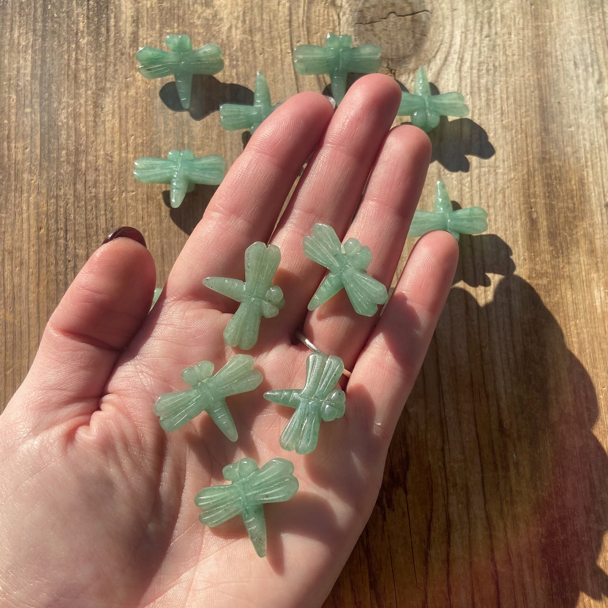 Green Aventurine Dragonfly Carvings