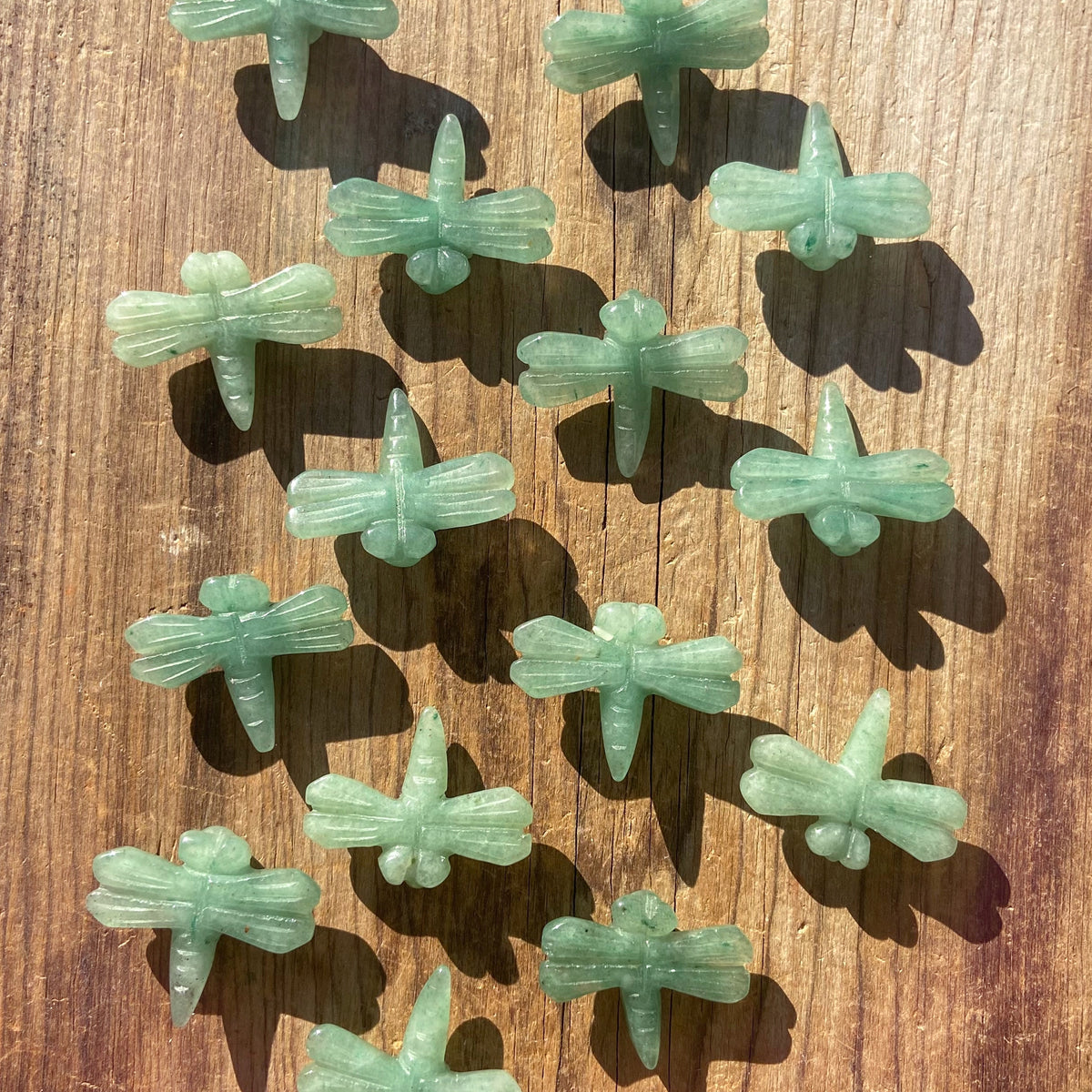 Green Aventurine Dragonfly Carvings