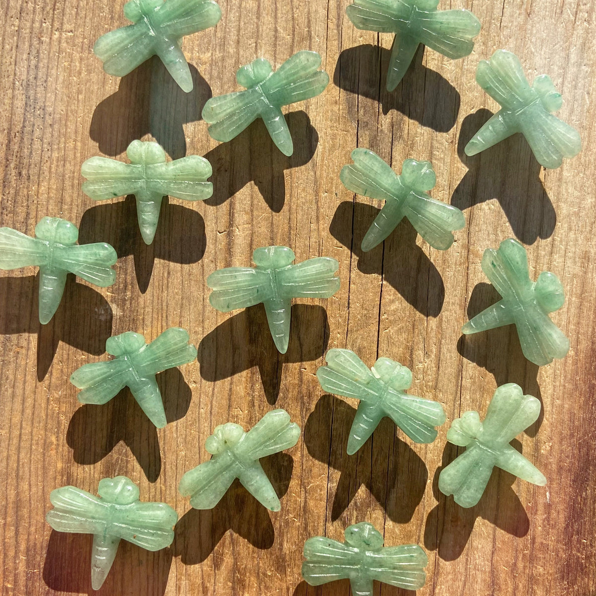 Green Aventurine Dragonfly Carvings