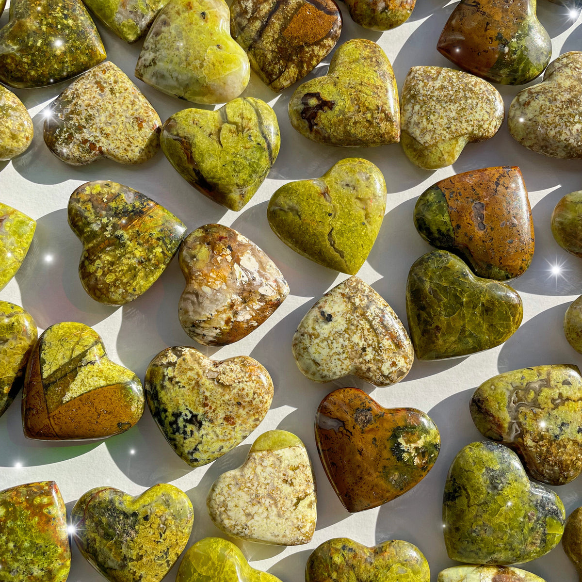Green Opal Hearts