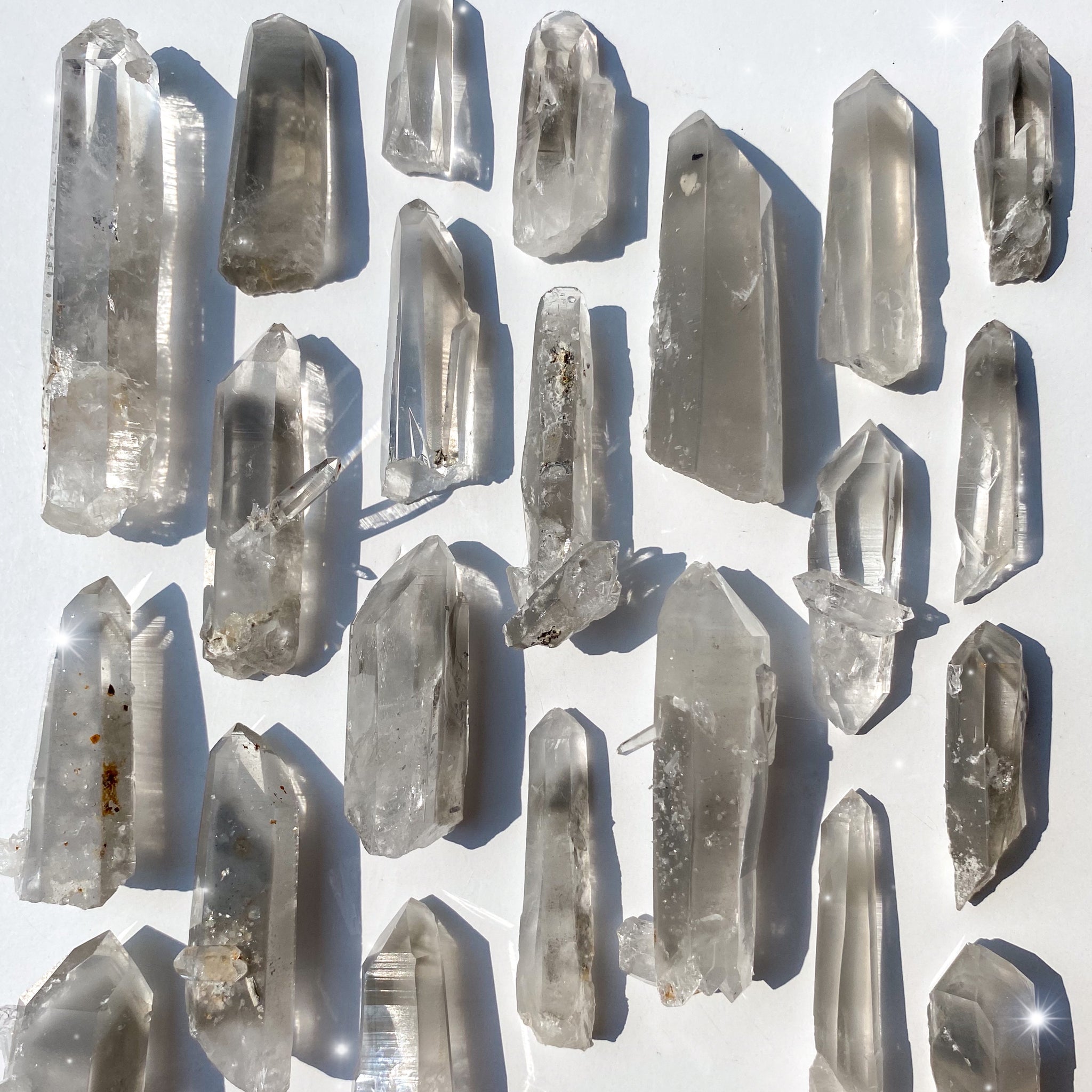Grey Phantom Quartz Points Rocks with Sass - Main Image