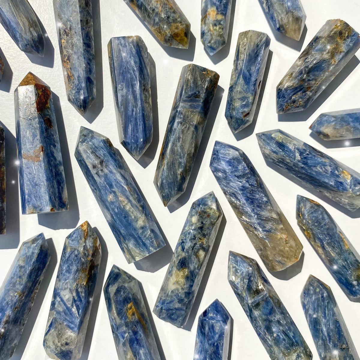 Kyanite in Quartz Points