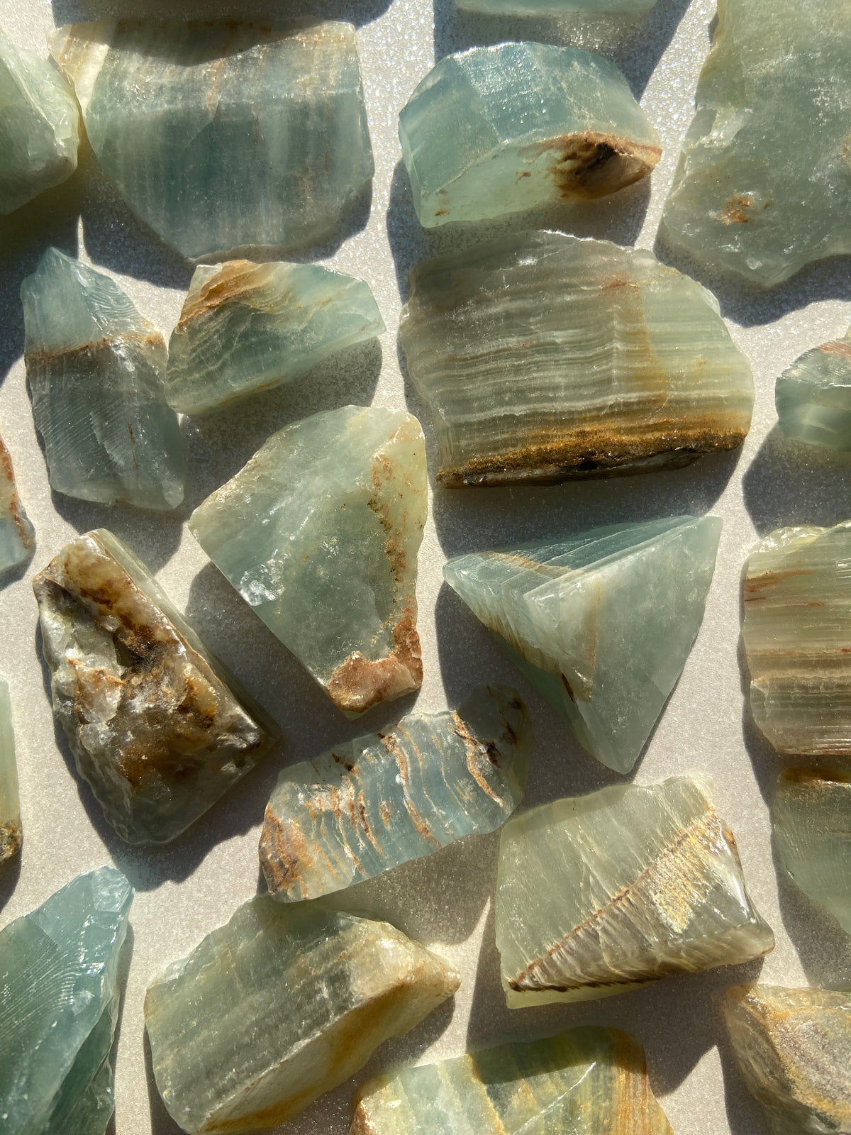 Lemurian Blue Calcite Pocket Stones