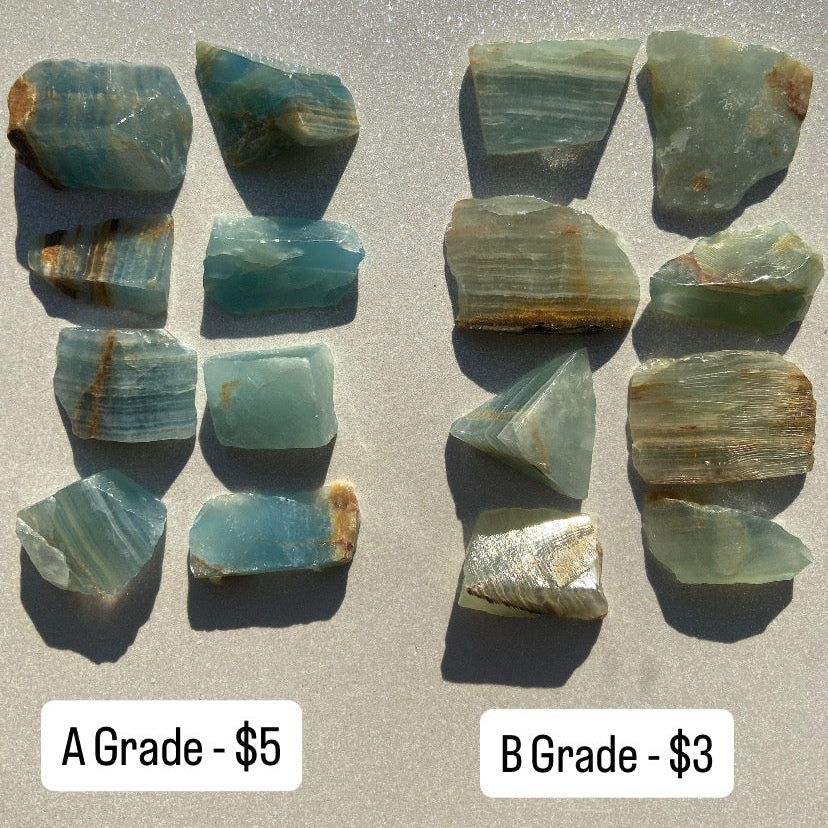 Lemurian Blue Calcite Pocket Stones