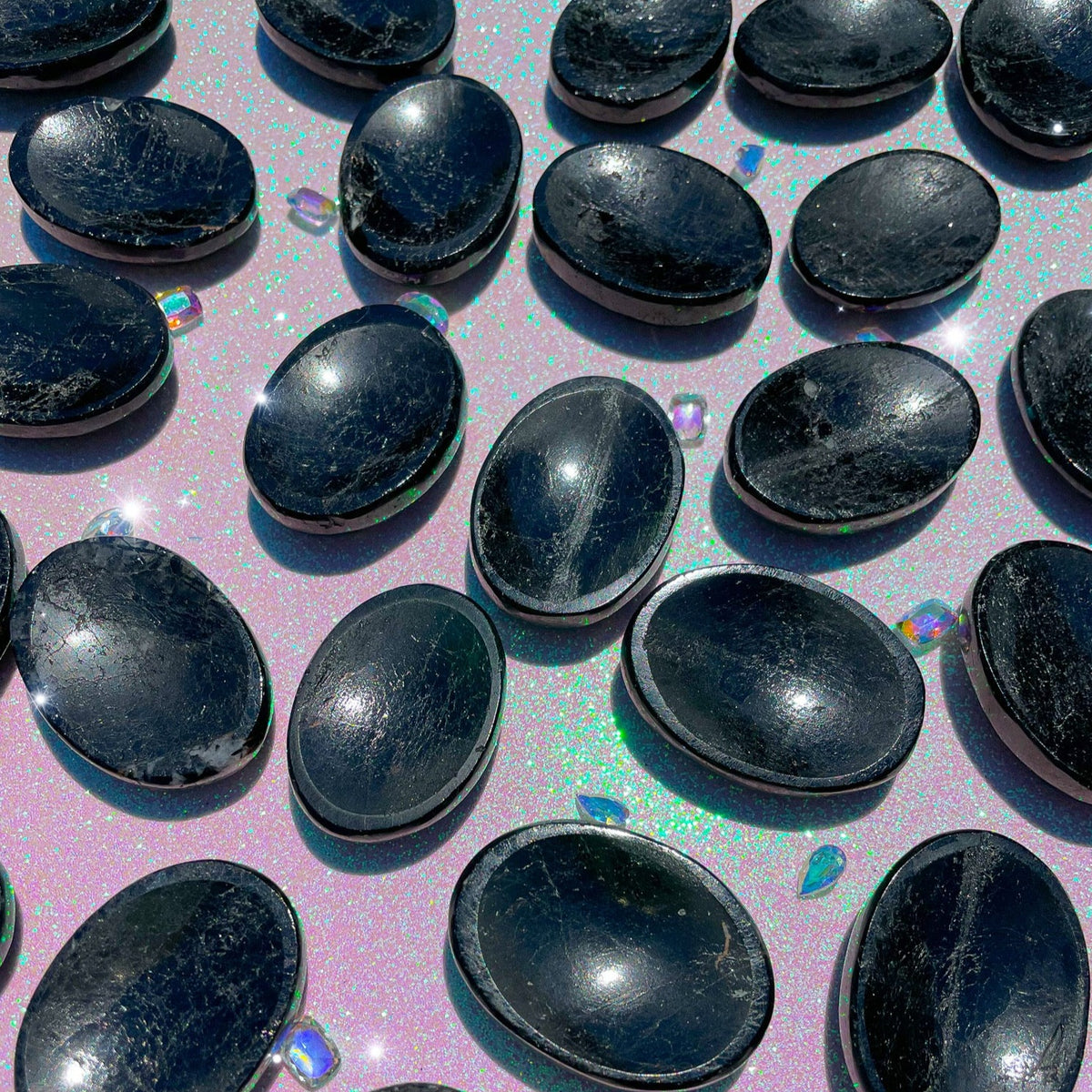 Black Tourmaline Thumb Stones