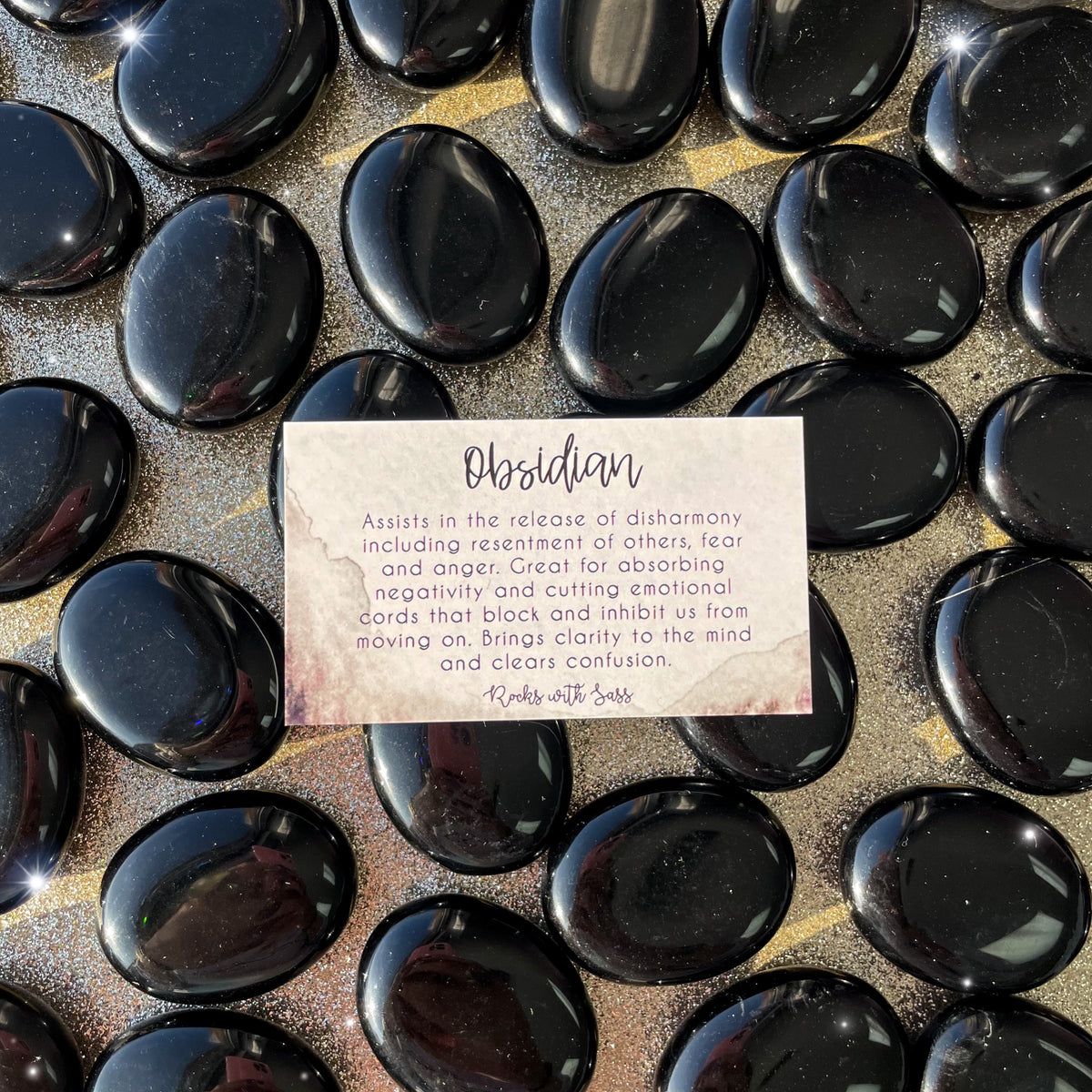 Black Obsidian Palm Stones