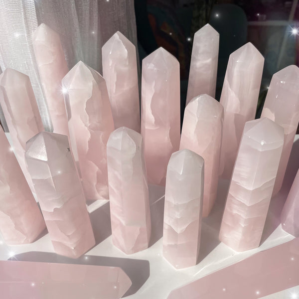 Pink Calcite Points - Rocks with Sass