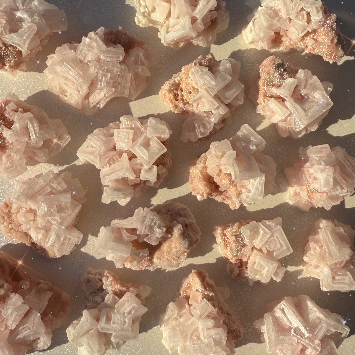 Pink Halite Clusters