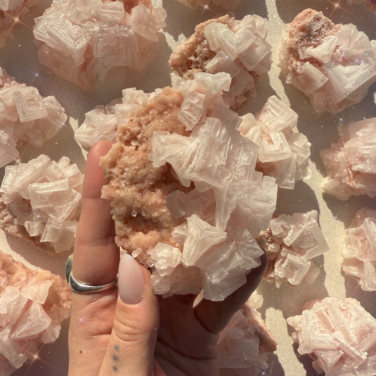 Pink Halite Clusters