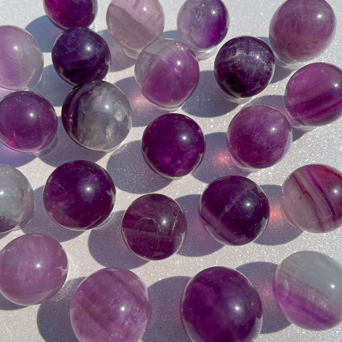 Small Purple Fluorite Spheres