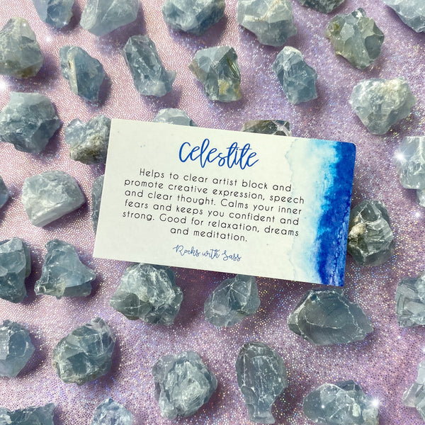 Celestite Raw Pocket Stone - Rocks with Sass