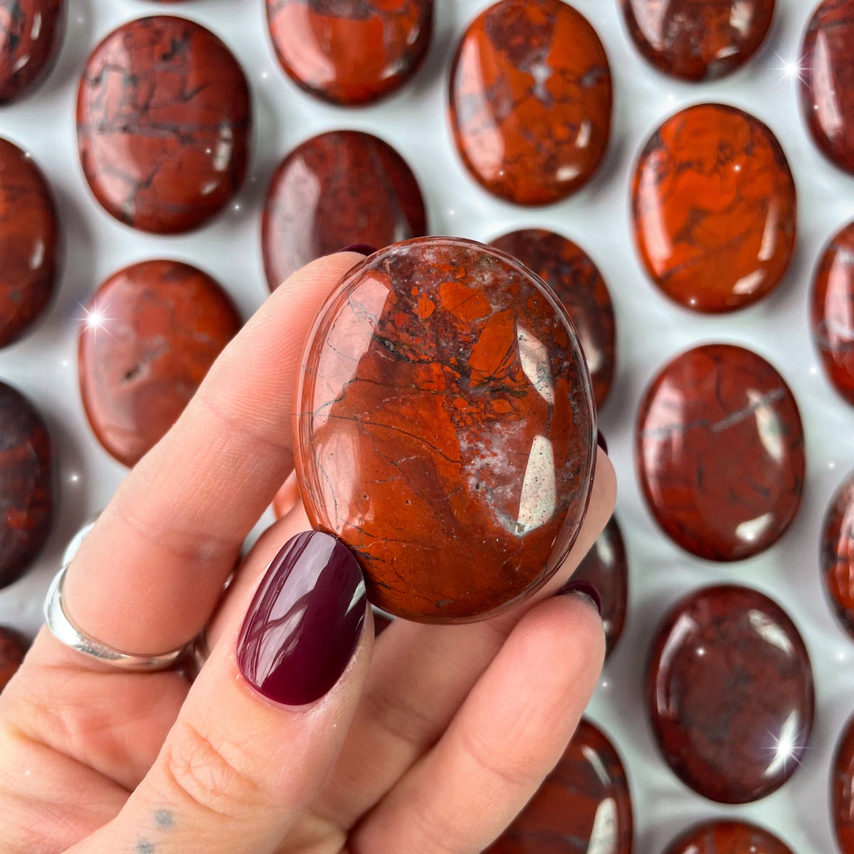 Red Jasper Palm Stone