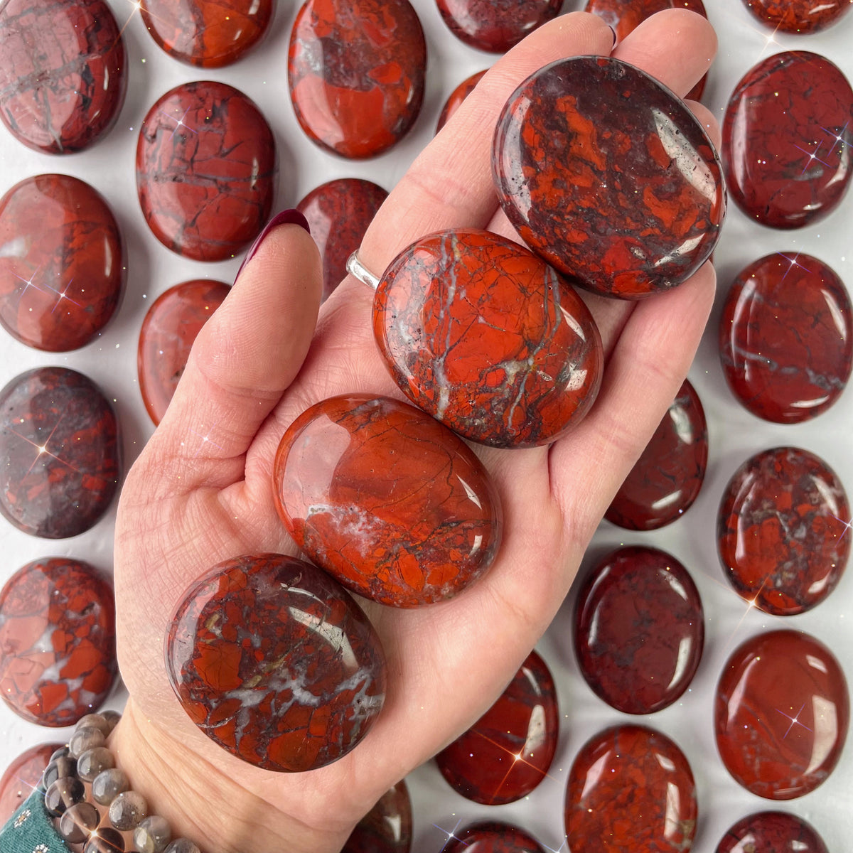 Red Jasper Palm Stone