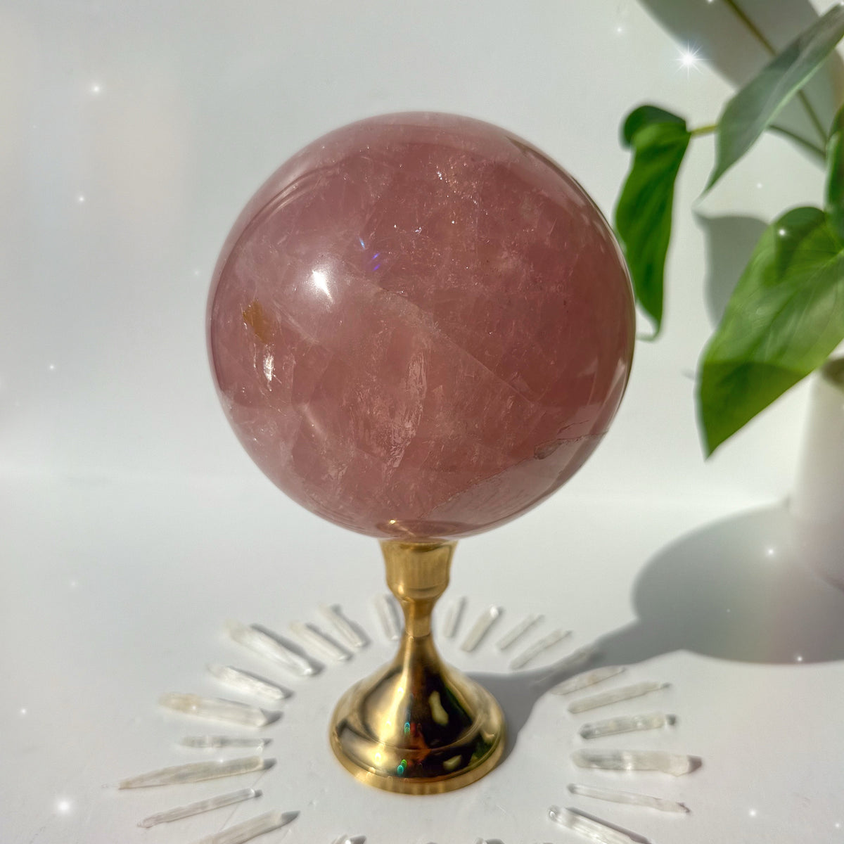 Rose Quartz Statement Sphere - M