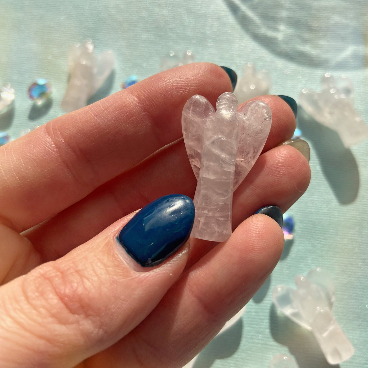 Rose Quartz Angel Carvings - Small