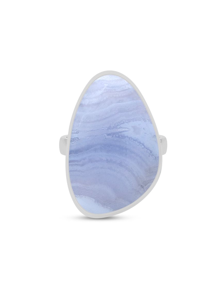 Blue Lace Agate Sterling Silver Ring - 353