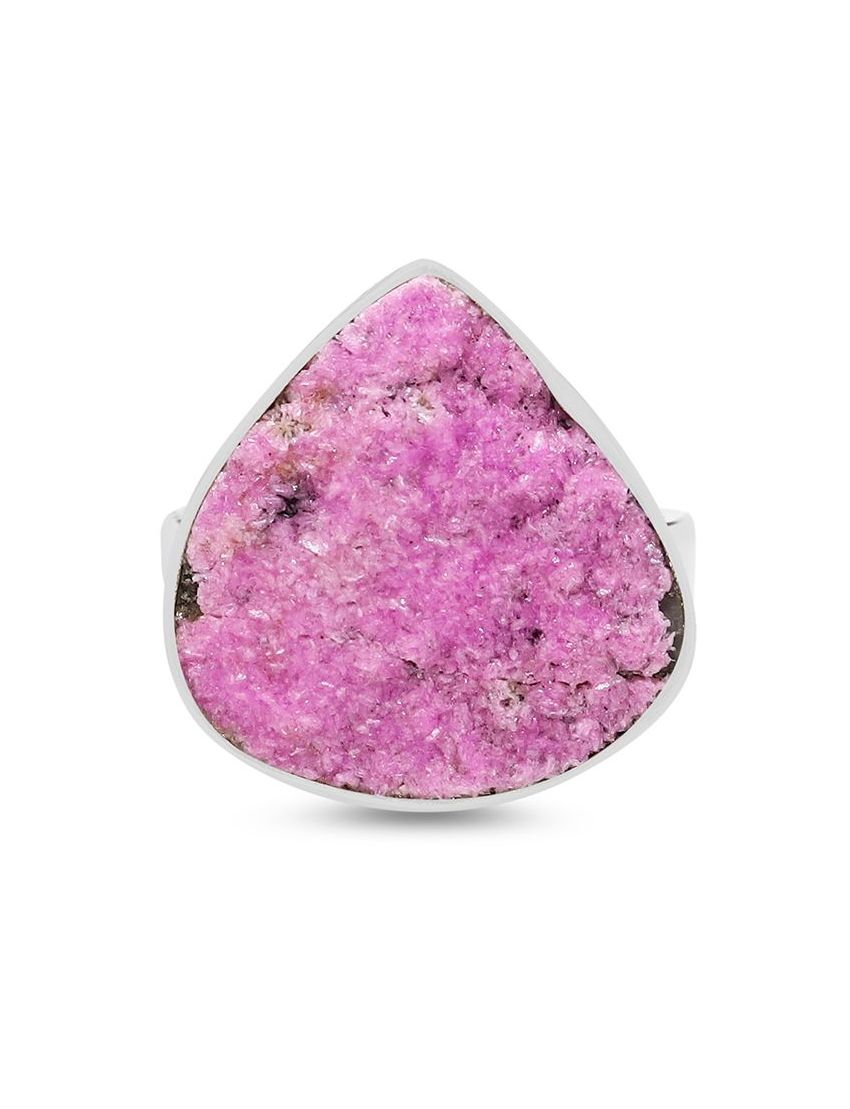 Cobalto Calcite Druzy Sterling Silver Ring- 017
