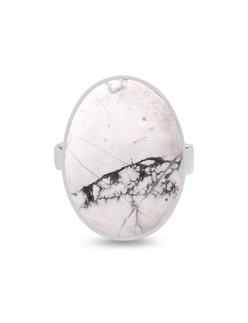 Howlite Sterling Silver Ring - 158