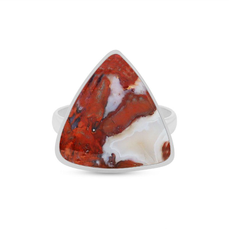 Seam Agate Adjustable Sterling Silver Ring - 114