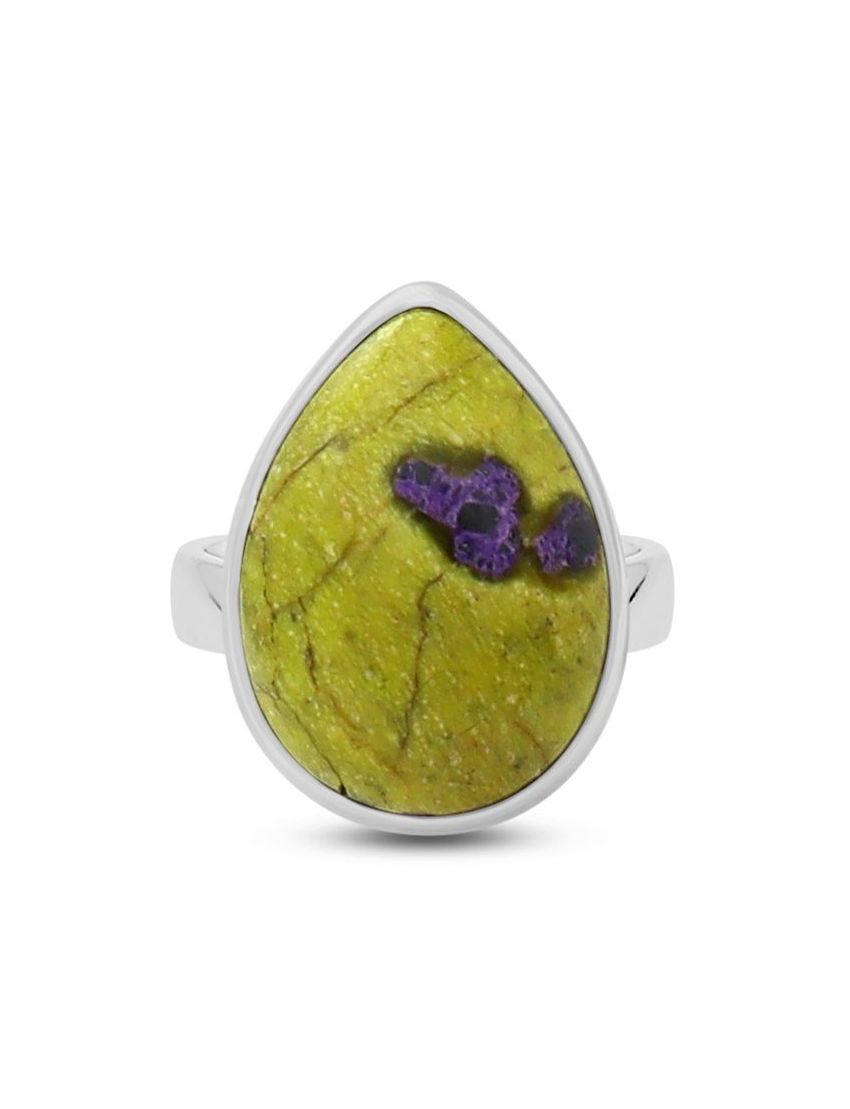 Stichtite with Serpentine Sterling Silver Ring - 036