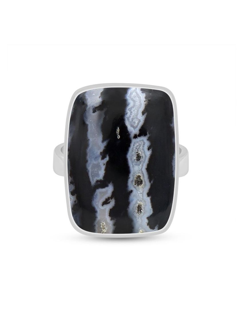 Zebra Jasper Sterling Silver Ring - 012