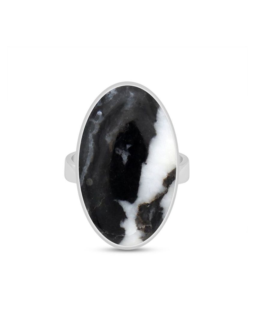 Zebra Jasper Sterling Silver Ring - 020