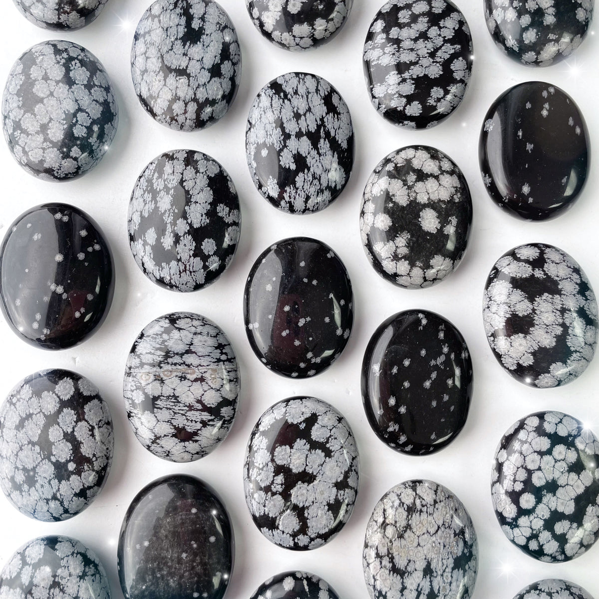 Snowflake Obsidian Palm Stone