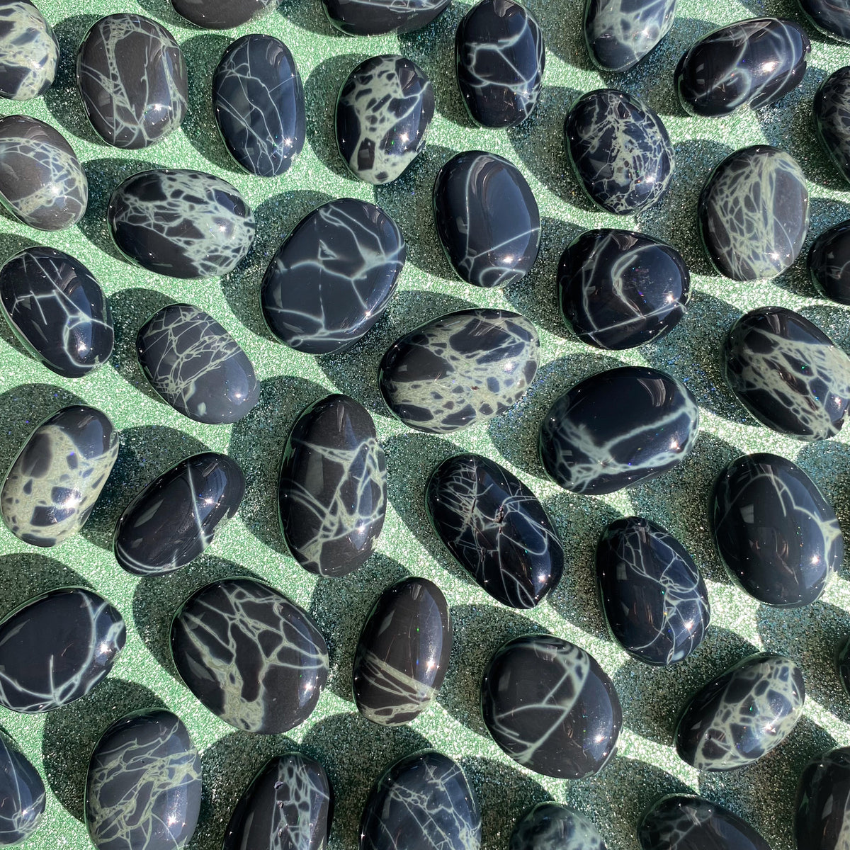 Spiderweb Obsidian Tumbled Pocket Stone