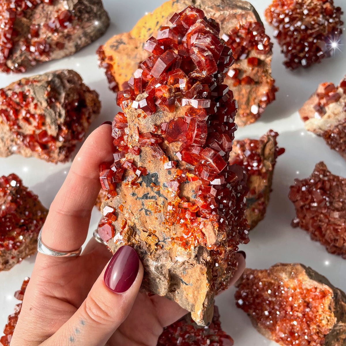 Red Vanadinite Clusters