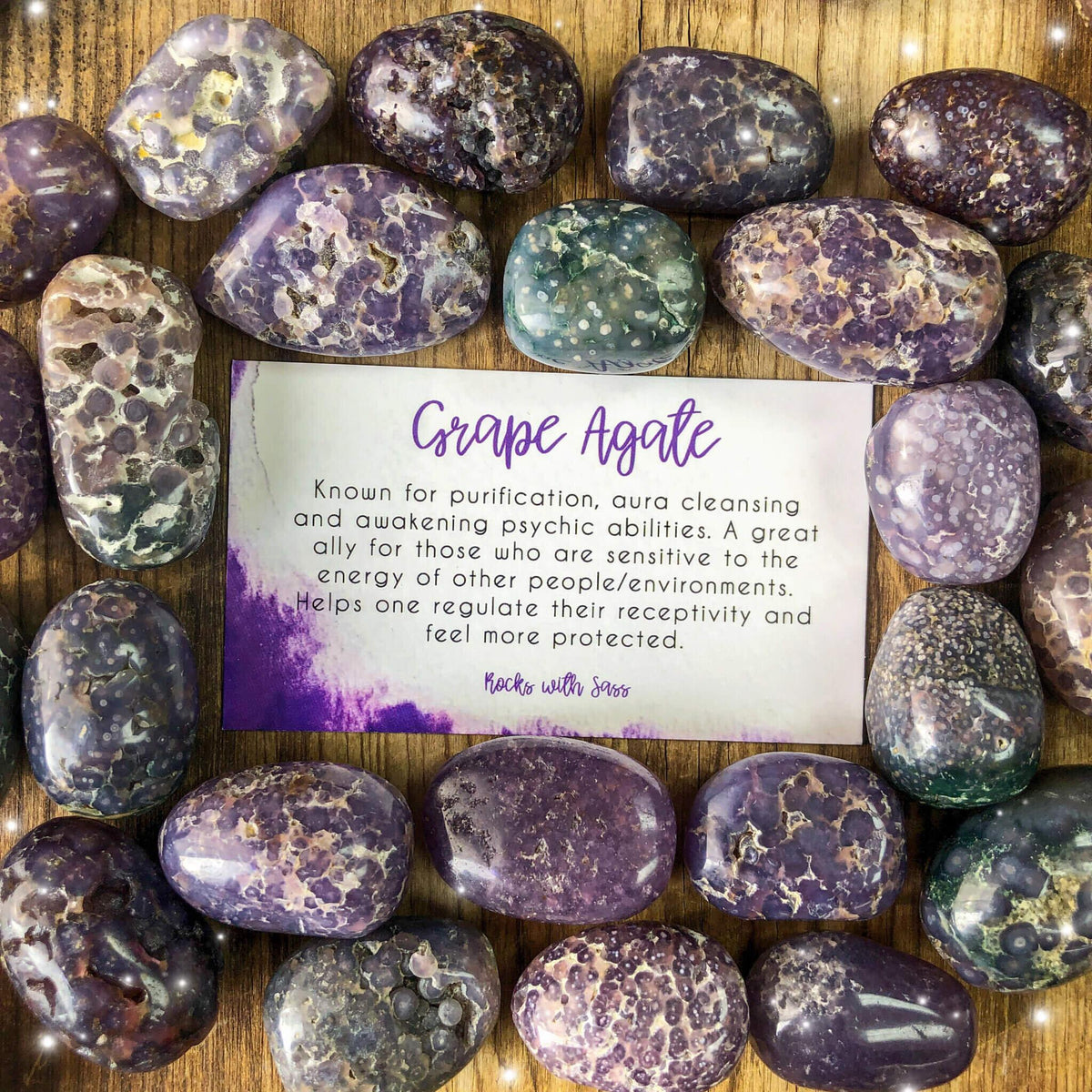 Grape Agate Tumbled Pocket Stone