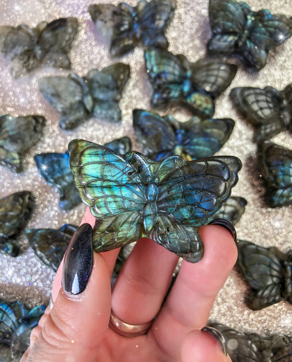 Labradorite Butterfly Carving