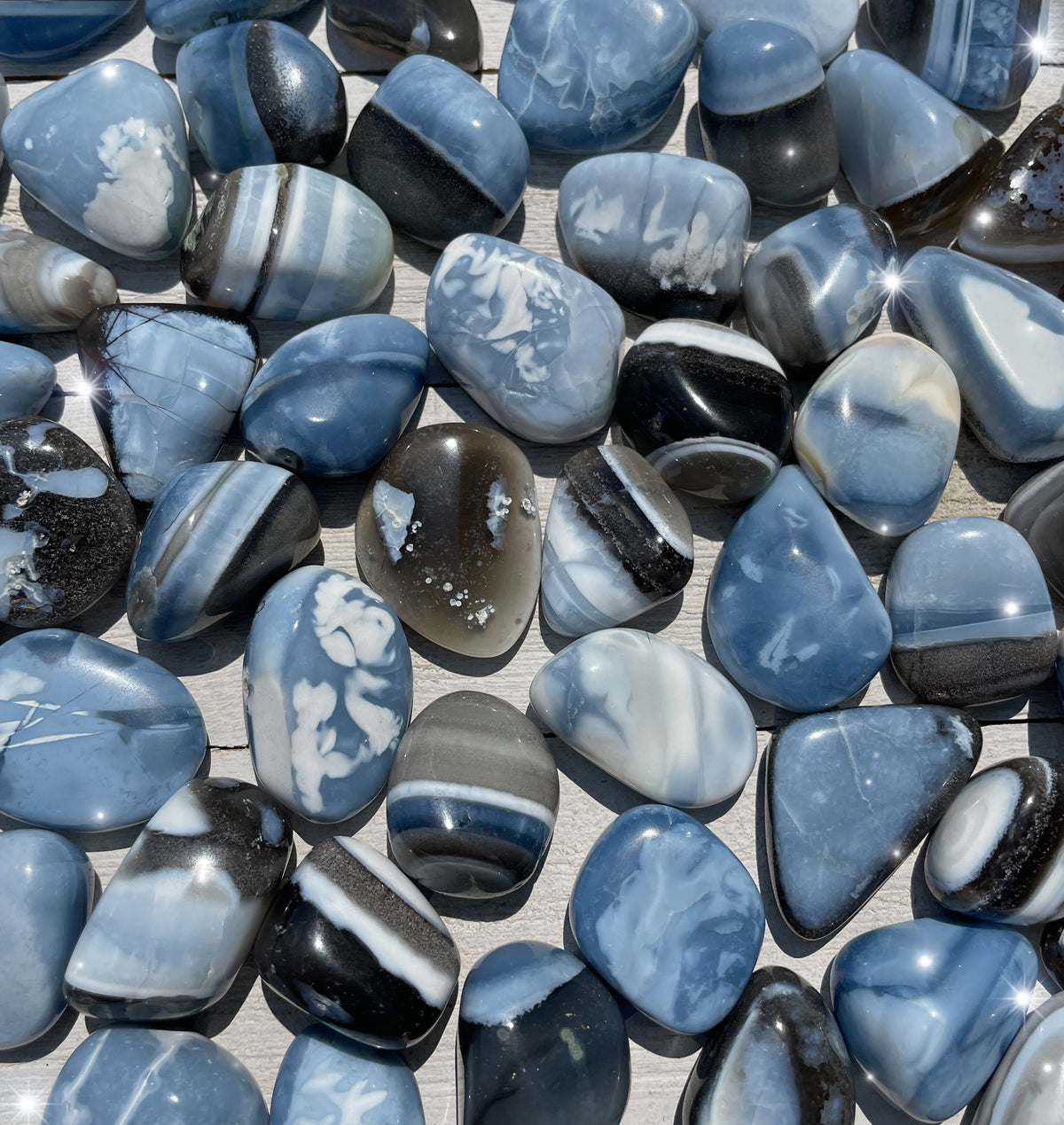 Owyhee Blue Opal Tumbled Pocket Stone