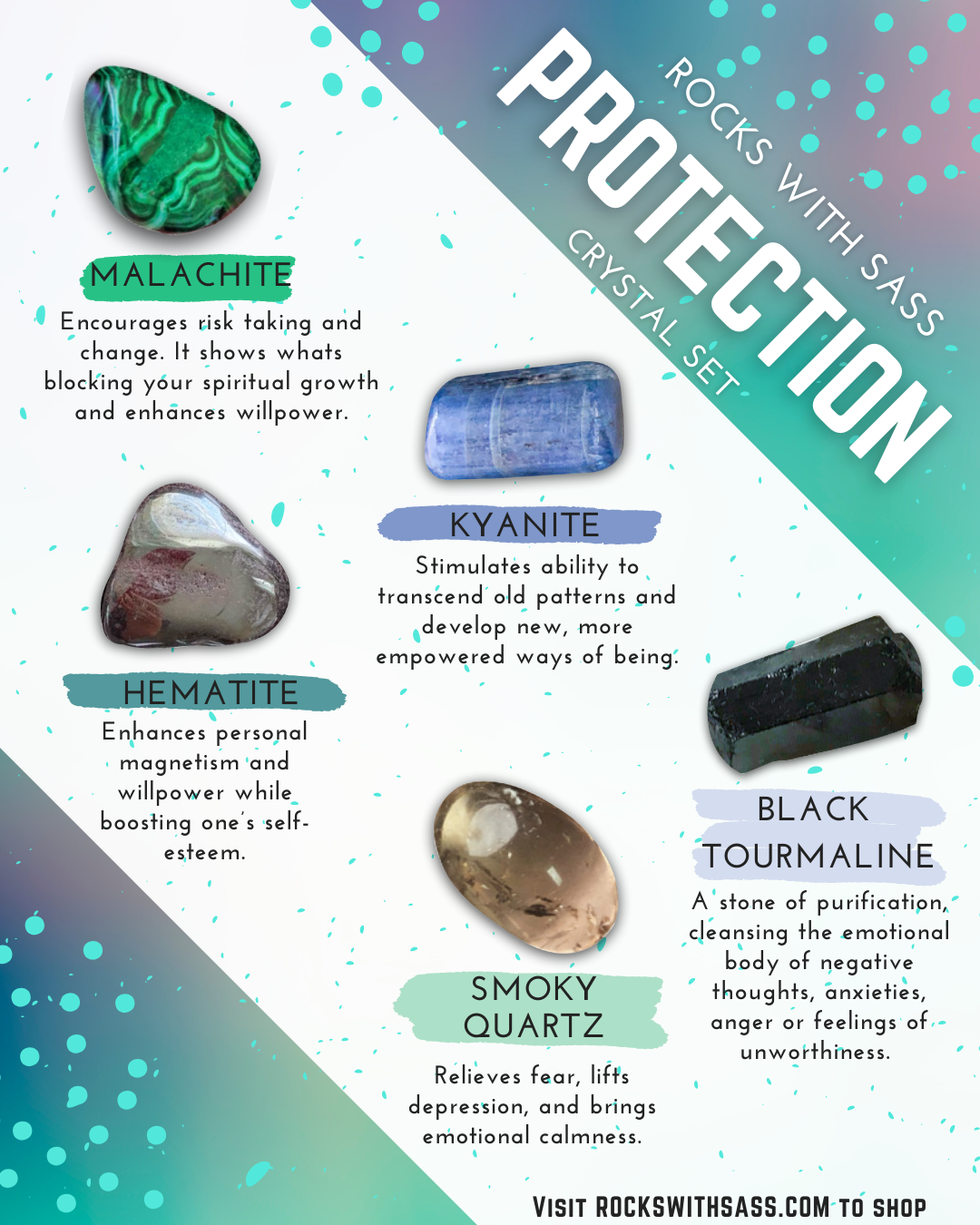 Rocks For Protection Protection Crystal Set - Rocks with Sass