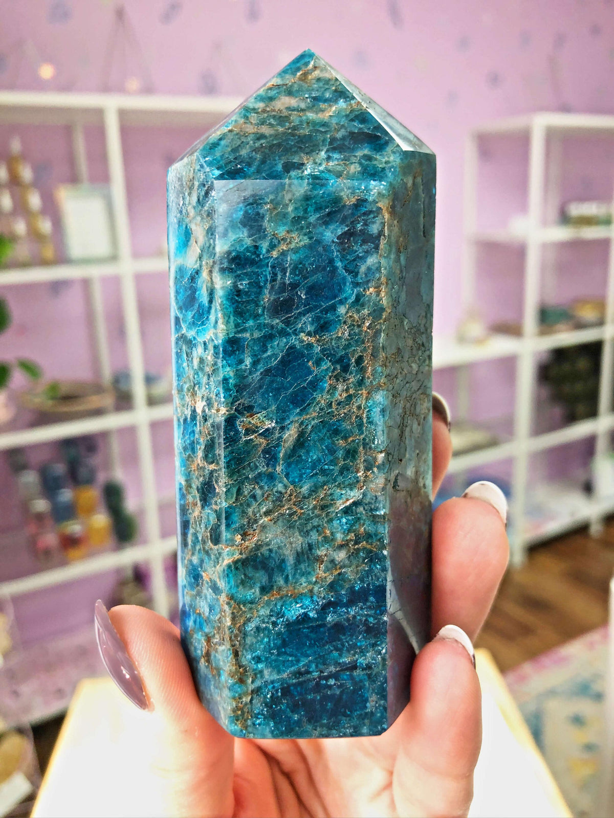 Blue Apatite Points