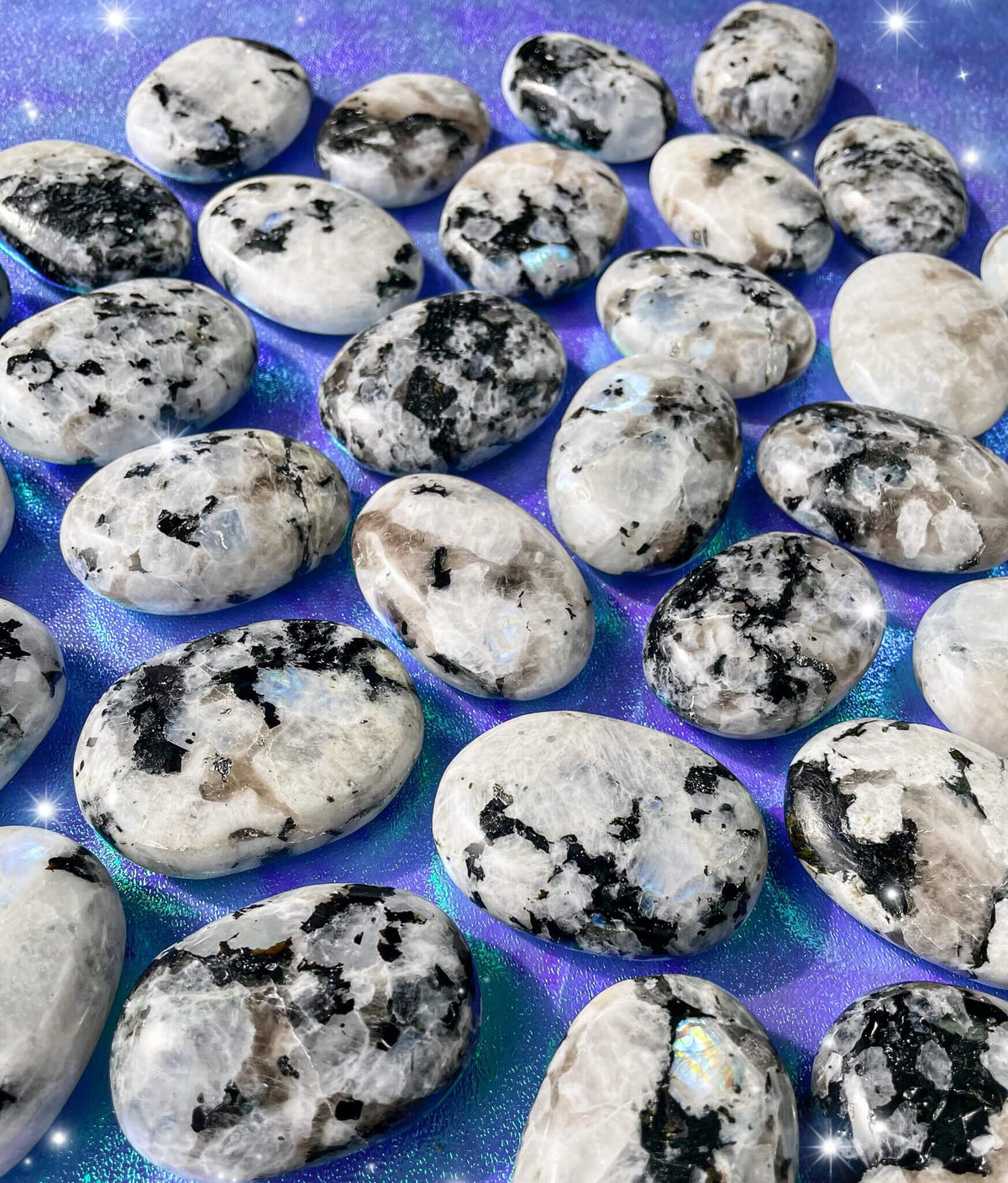 Rainbow Moonstone Palm Stones