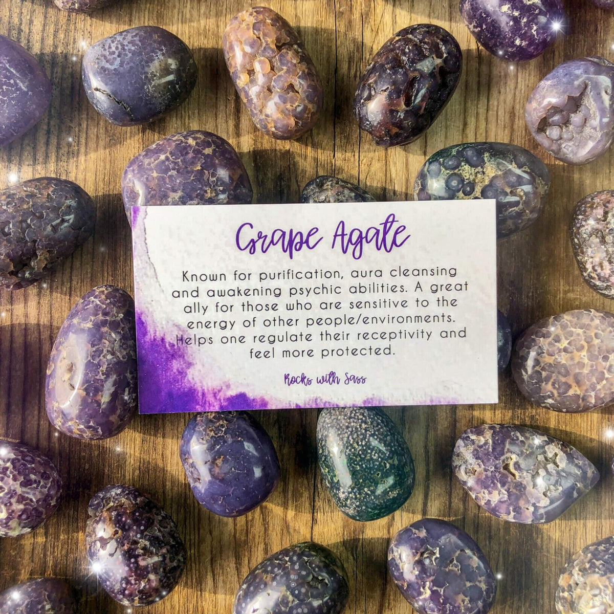 Grape Agate Tumbled Pocket Stone
