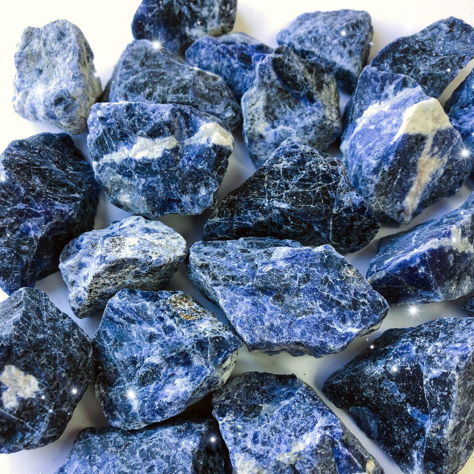 thumbnail image 2 of Large Sodalite Rough Natural Stones, 2-3 Inch Raw Sodalite From Brazil, Wholesale Bulk Lot 2 of 5