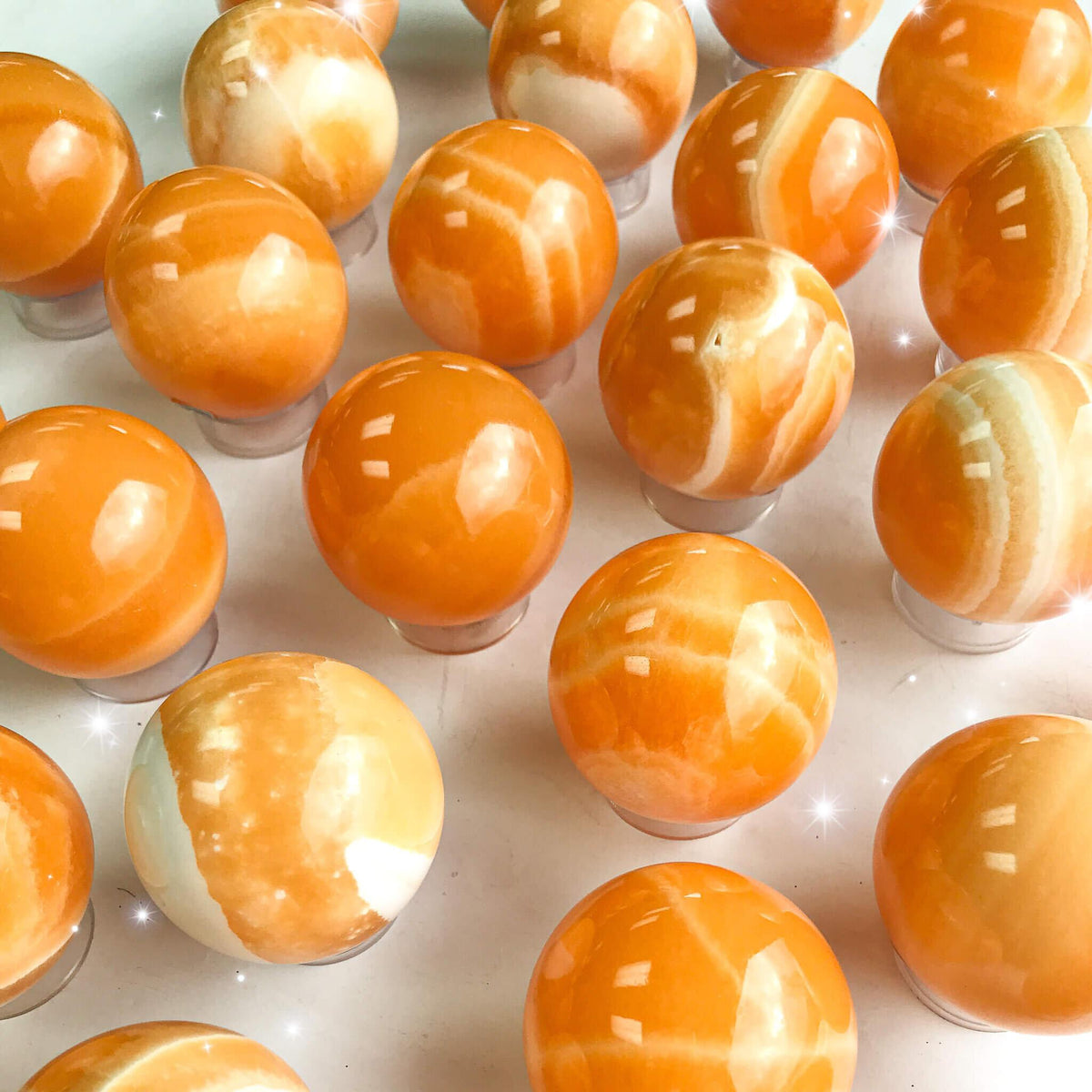 Orange Calcite Spheres
