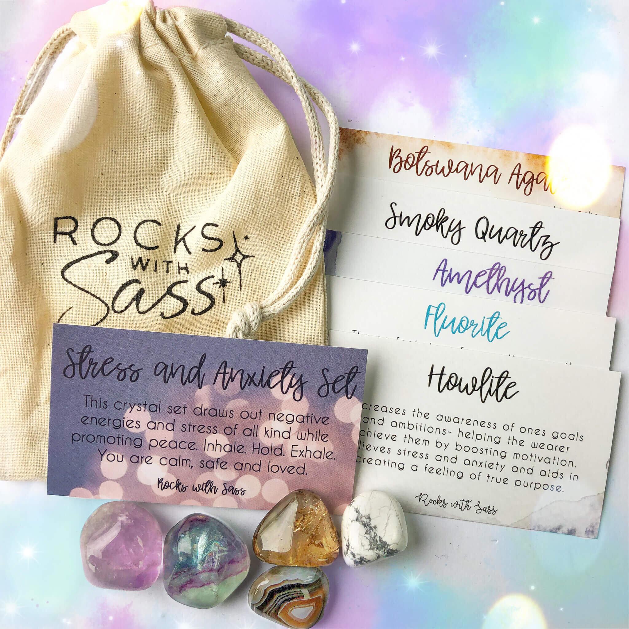 The Anxiety Kit, Crystals for Anxiety, Stress Relief Stone, Self Care,  Healing Crystal Set, Calm Down Gemstones, Anti Anxiety Gifts -  Canada