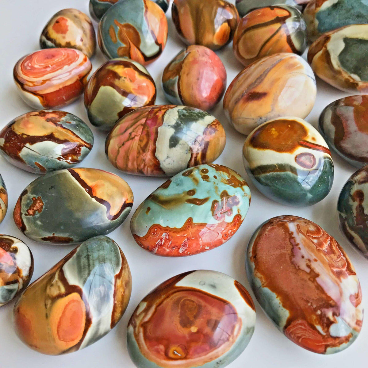 Polychrome Jasper Palm Stones