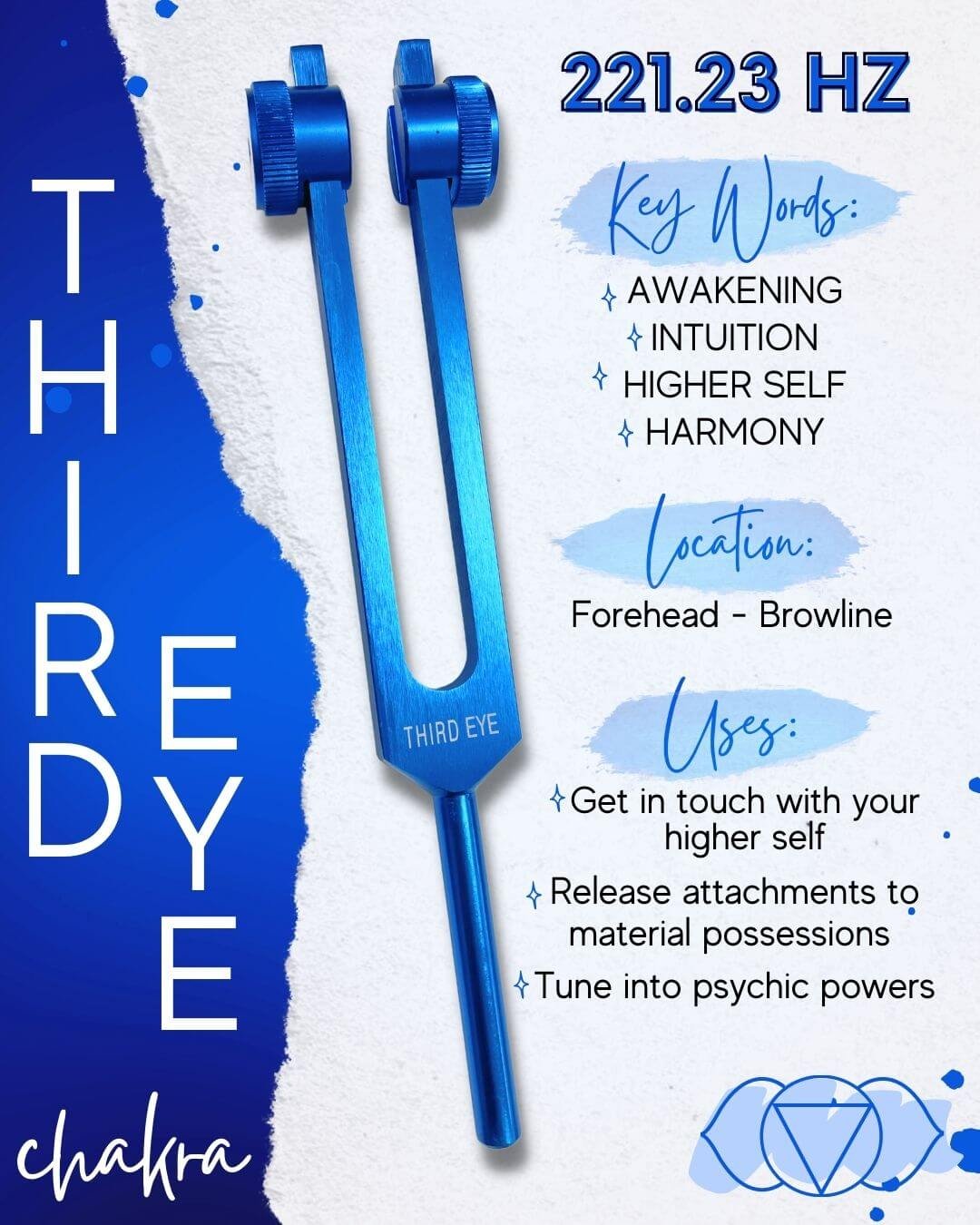 Chakra Healing Tuning Forks Set Of 8 With Colored Symbols | 0.1% Accuracy, Includes Mallet & Pouch