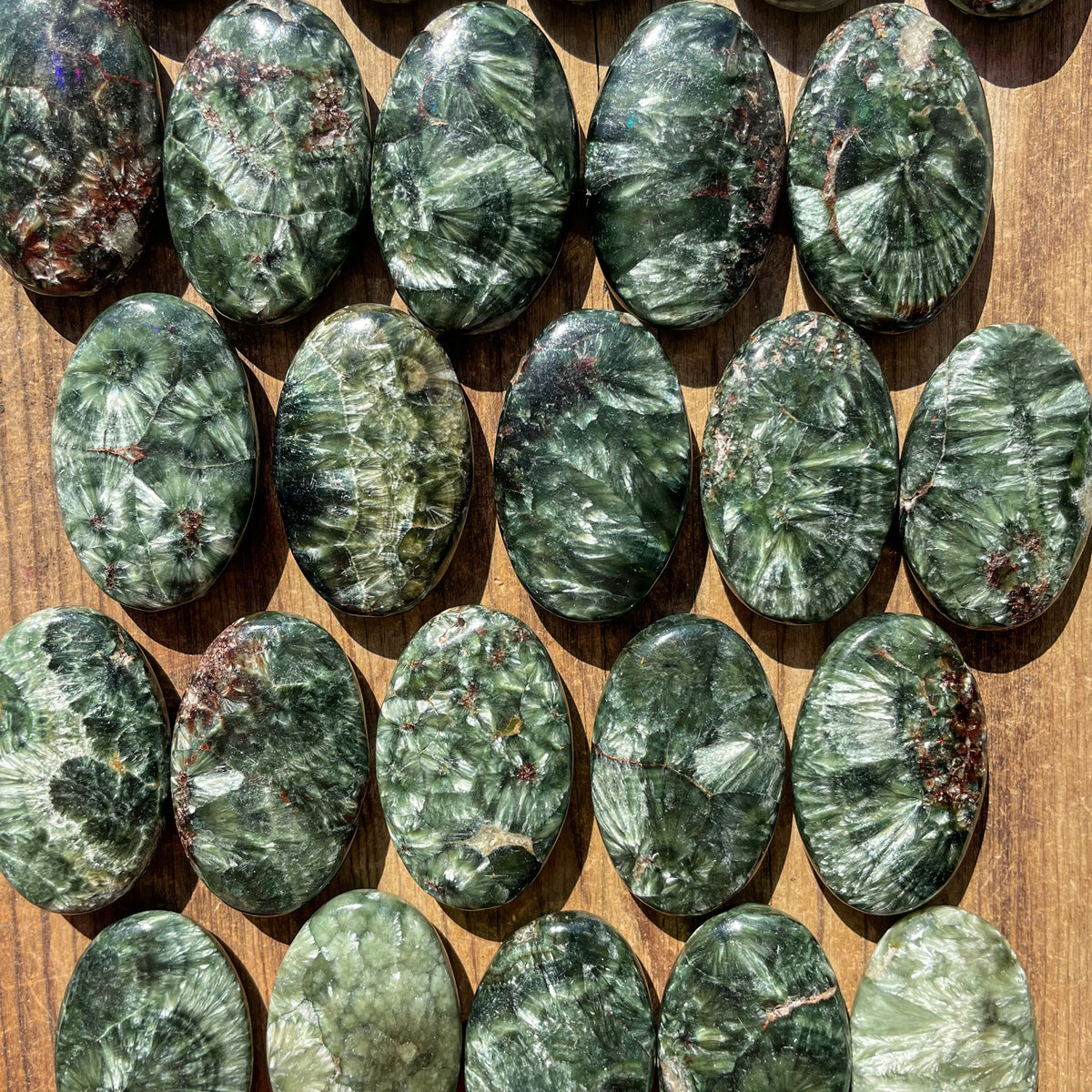 Seraphinite Palm Stones