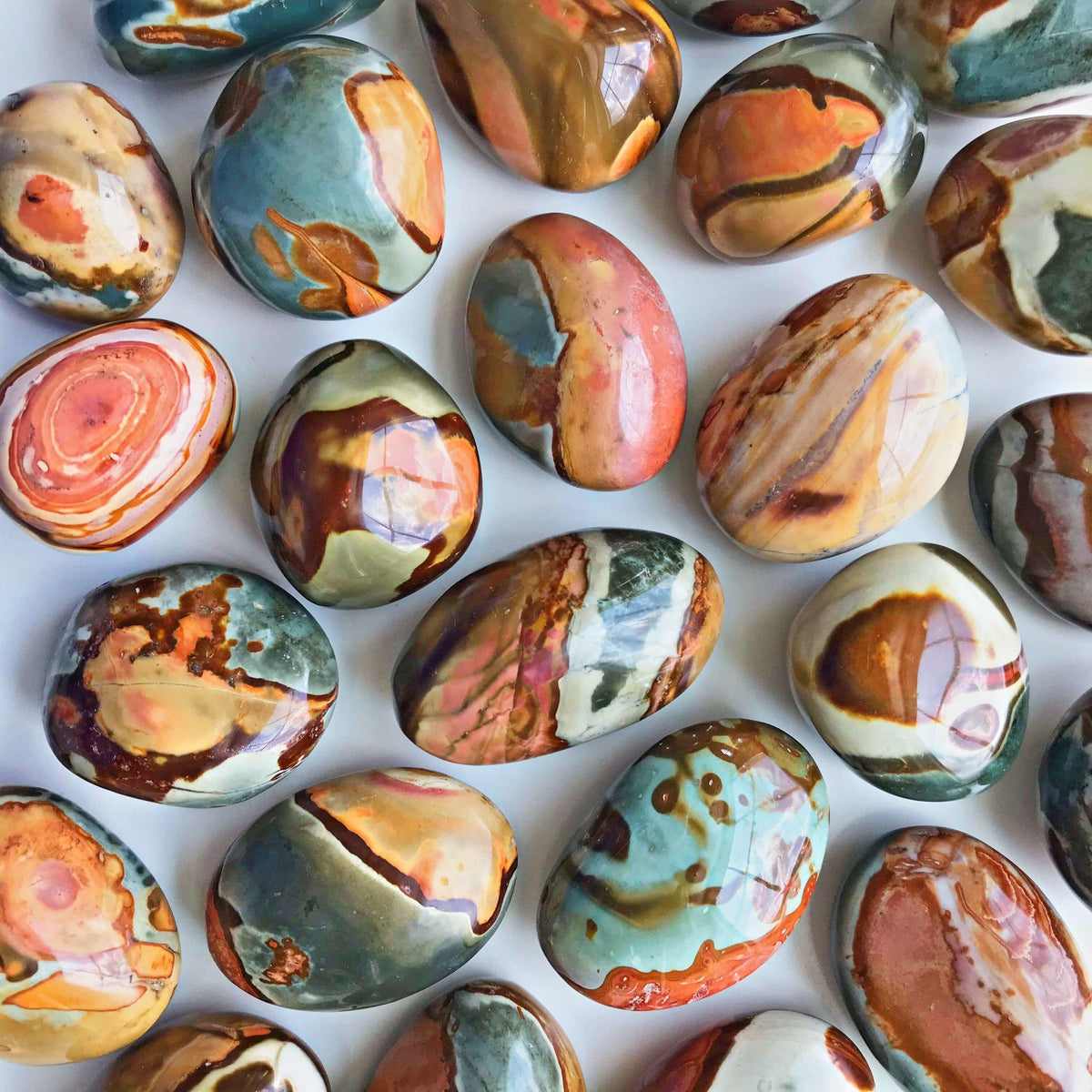 Polychrome Jasper Palm Stones