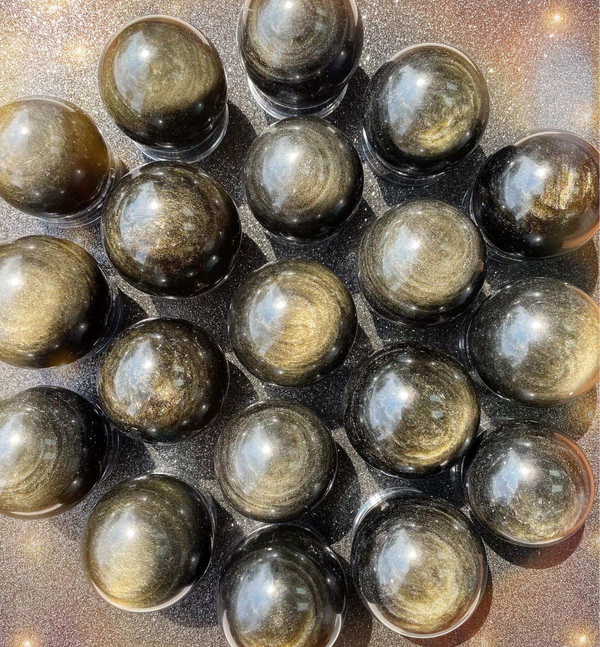 Gold Sheen Obsidian Spheres