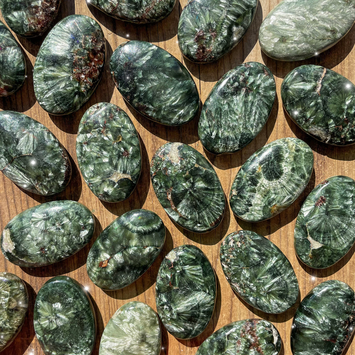 Seraphinite Palm Stones