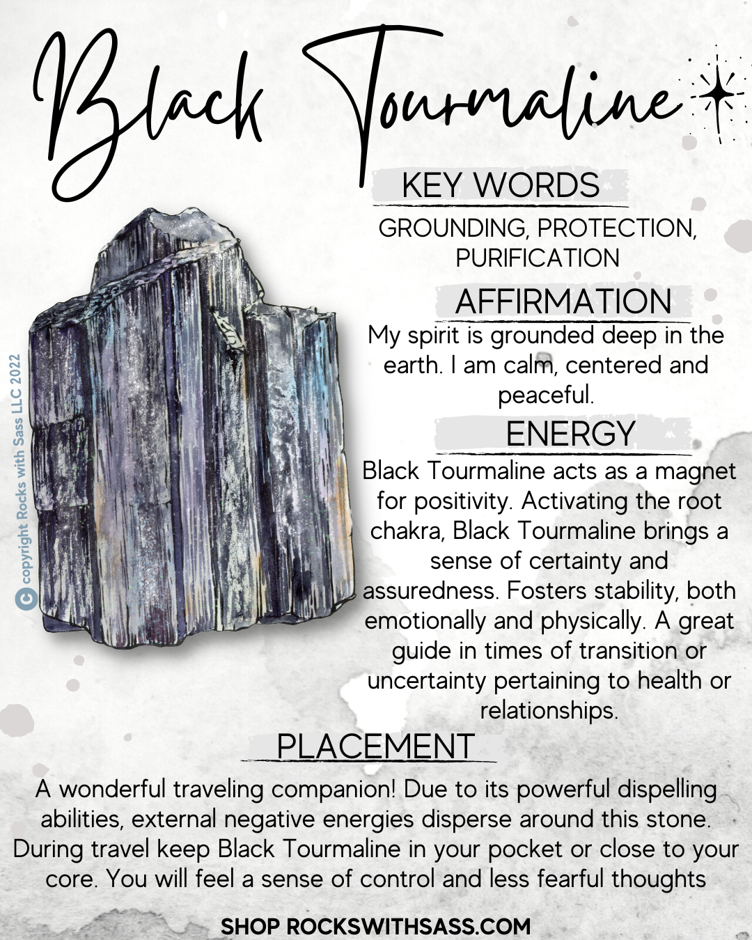 black tourmaline in quartz