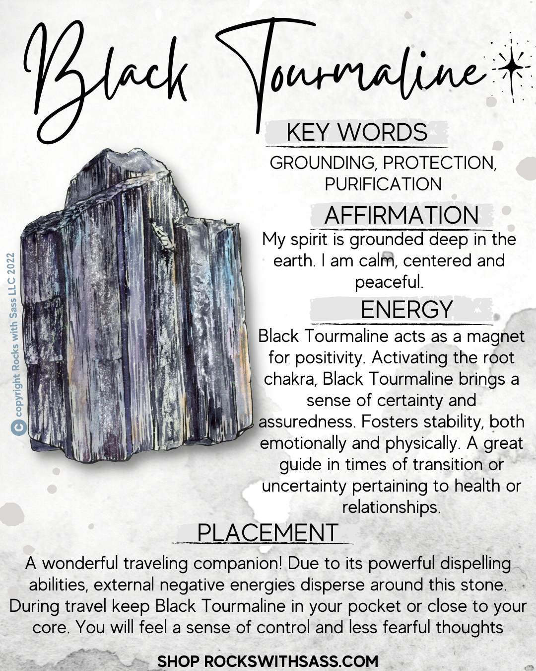 Black Tourmaline in Quartz Bracelet Rocks with Sass